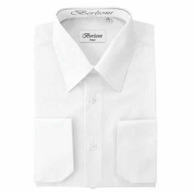 CAMISA DE VESTIR BERLIONI HOMBRE CONVERTIBLE PUÑO SÓLIDO - BLANCO NIEVE - Manga M 32/33 Foto 1 de 4