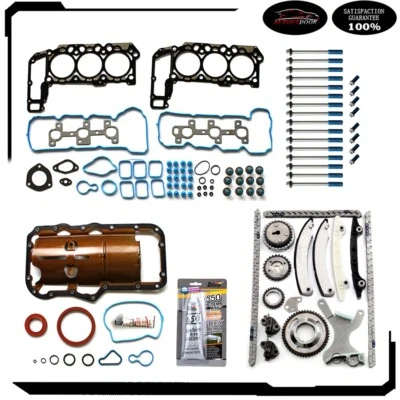 Fits 2005-2006 Jeep Grand Cherokee 3.7L Full Gasket Set Bolts Timing Chain Kit - Image 1 of 4