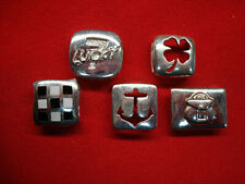 5 DIFFERENT WITNEY KELLY "WK" STERLING SILVER SLIDE CHARMS