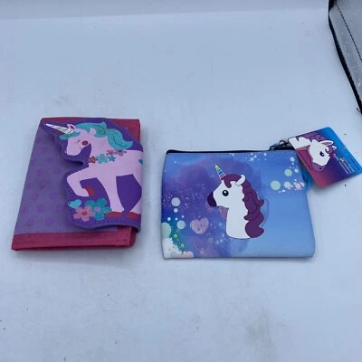 Lot Of 2 Items-Stephen Joseph Girl's Unicorn Wallet Pink & Unicorn Coin Purse - Image 1 of 4