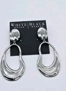 Chico’s Dangle Pierced Earrings Modernist Dangle Drop 3 in - Picture 1 of 6