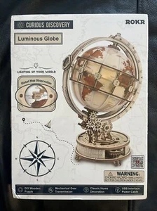 ROKR Luminous Globe ST003 3D Wooden Puzzle DIY Model Kit BRAND NEW SEALED - Picture 1 of 2