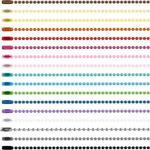 100PCS Colorful Ball Bead Chain, Metal Chain Necklace Bulk with Connectors Ball - Bild 1 von 2