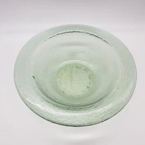 Large Heavy Textured Recycled Green Glass Bowl 13" Round Heavy Bowl - Picture 1 of 24