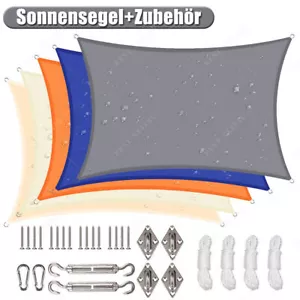 Sonnensegel WASSERDICHT Sonnenschutz Windschutz UV-Schutz Rechteck inkl Zubehör - Bild 1 von 55