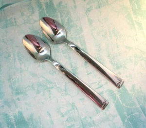 FONTINELLA-TWO OVAL SOUP SPOONS-Food Network Stainless-FONTINELLA - Picture 1 of 2