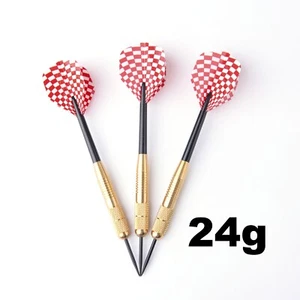 3 Stück 24g Stahlnadel Profi Metall Dart Set mit PET Flight Nylon Schäfte - Bild 1 von 8