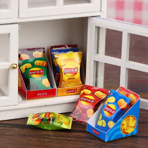1:12 Dollhouse Miniature Potato Chips W/Box Potato Food Snack Play House Toy