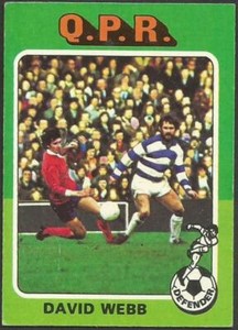 TOPPS 1975 FOOTBALLERS- #132-QUEENS PARK RANGERS-DAVID WEBB