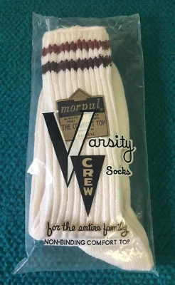 Años 70 Vintage: ESTILO TRIPULACIÓN CALCETINES TUBO MORPUL "Borgoña/Marrón" TIRA @ Talla 8-11 Foto 1 de 2