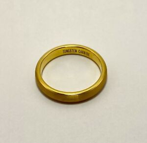 Men’s Tungsten Carbide Ring Gold Toned Size 12 Estate Sale Find Elegant Simple