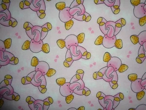 Handmade Flannel Crib Sheet / Pink with Elephants/Dots/REDUCED - Picture 1 of 2