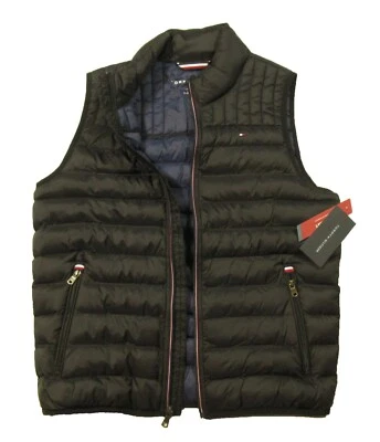 Tommy Hilfiger Chaleco acolchado liso negro para hombre $150 Foto 1 de 3