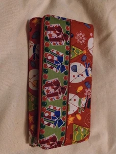 Gesteppte Weihnachts Geldbörse Urlaub Schneemann rot Geschenke Schnee Geschenk 3-fach Damen  - Bild 1 von 6