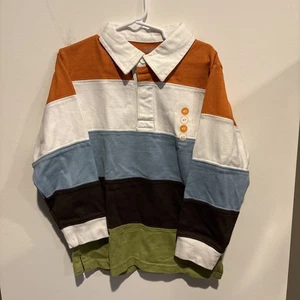 Gymboree Collared Rugby Style Shirt Polo Striped Long Sleeve Size 4T NWT - Picture 1 of 4