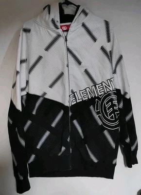 Sudadera con Capucha Y2K Element Para Hombre XL Negra Blanca Logo Gráfico Patín AOP  Foto 1 de 4