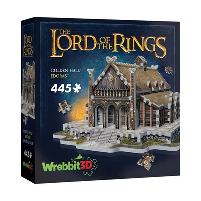 Nuevo - Wrebbit El Señor de los Anillos - Salón Dorado - Puzzle 3D Edoras: 445 piezas Foto 1 de 4