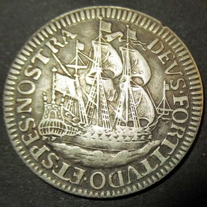 Certificate of Authenticity Silver 1678 Colonial New York Ship Shilling 3 masted - Picture 1 of 3
