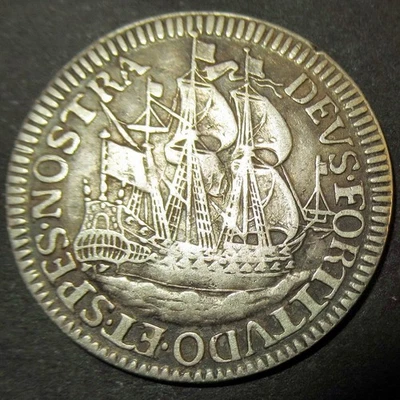 Certificate of Authenticity Silver 1678 Colonial New York Ship Shilling 3 masted - Image 1 of 3