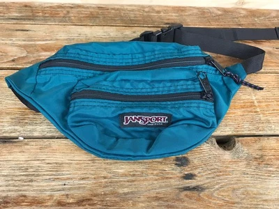 复古 90 年代 Jansport 绿色 Fanny 包腰带包 腰包 美国制造 二手状况完好 — 第 1/4 张图片