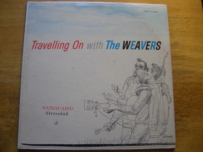 THE WEAVERS ~ TRAVELLING ON WITH  ~ 1959 STEREO  LP ~ RECORDS NM  COVER EX Foto 1 de 4