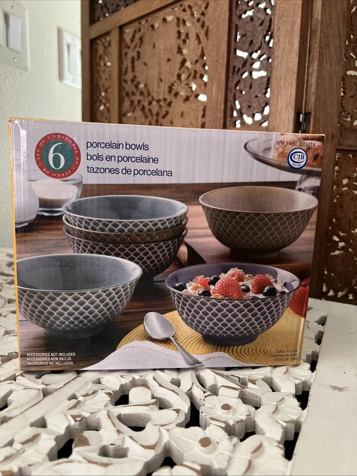 6 ALL PURPOSE 6” PORCELAIN CERAMIC COSTCO BOWLS COLORFUL CHOOSE COLORS 1315114