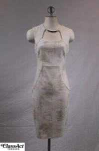 B. Smart Women's White w/Gold Accents Metal Faux Necklace Beautiful Sz 4 - Picture 1 of 5