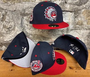 Cleveland Indians Wahoo Feather Headdress New Era Fitted Club 59Fifty Authentic - Picture 1 of 8