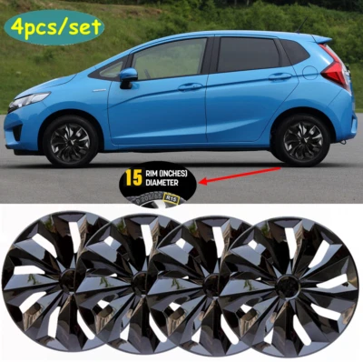 15" Hubcaps Wheel Covers Hub Caps Fits R15 Steel Wheel For Honda Fit Jazz Foto 1 de 4