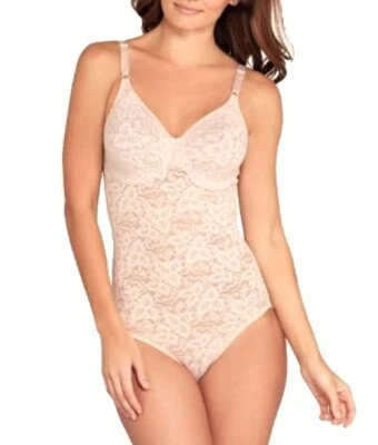 Cuerpo BALI Encaje N Suave Formador Briefer ROSA PÁLIDO 34C Con Aros Abdomen Cintura Trasera Foto 1 de 4