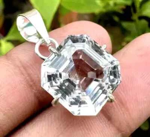 40 Ct Natural Ceylon White Sapphire Asscher Cut AGL Certified Gemstone - Picture 1 of 8