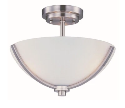 Semi-Flush Ceiling Light in Satin Nickel - NEW in box - Image 1 of 2