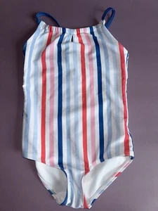 Crown And Ivy Kids Girls Size 5 Striped Neon 1-Piece Swimsuit - Picture 1 of 4