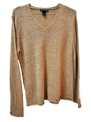 Suéter Saint Tropez West Marrón Claro Talla Grande Cuello en V Foto 1 de 3