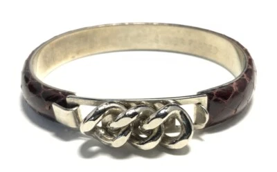 Mannelli Florance Silver Plate Purple Enamel Bangle Bracelet 6.5-inches JD125 - Image 1 of 4