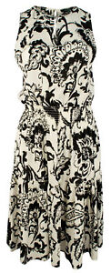 Ralph Lauren Women's Black White Paisley Print Dress