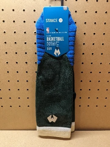 Stance NBA Fusion 559 Milwaukee Bucks XL 13-16 Crew Bucks Socks Basketball New Cover