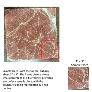12x12 Rojo Alicante Red Marble Honed Tile Remodel 3x3 SAMPLE PIECE TS-70B - Picture 1 of 3