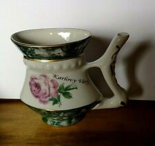 Pirkenhammer Carlsbad drinking cup rose with handle Czech porcelain Karlovy Vary