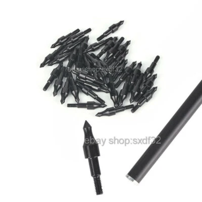 24Pcs 100 Grain Screw Insert Arrowhead Target Point 8mm DIY Arrow Shaft Hunting - Image 1 of 4