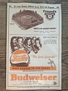 June 27, 1950 Cleveland Indians at St. Louis Browns Scorecard/Program - Picture 1 of 8
