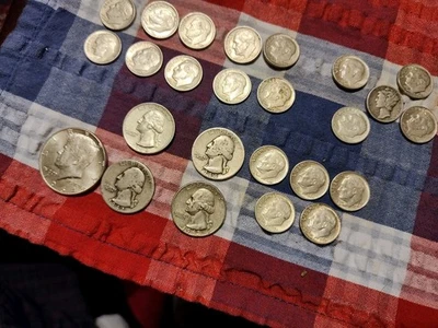 $3.50 Face Value 90% Silver 1964 Earlier Coins Junk No Reserve Free Shipping  - Image 1 of 4