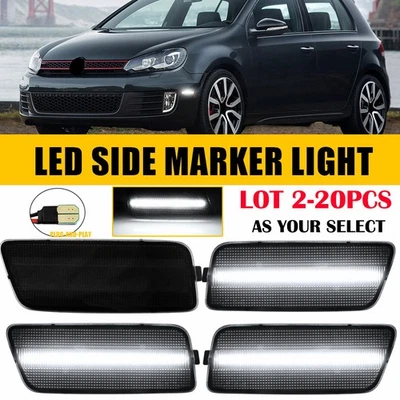 2-20X Smoke White LED Front Side Marker Light For 10-14 Volkswagen MK6 Golf GTI - Image 1 of 4