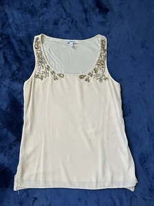 Express Damen Bluse klein doppellagig Strass verziert beige - Bild 1 von 8