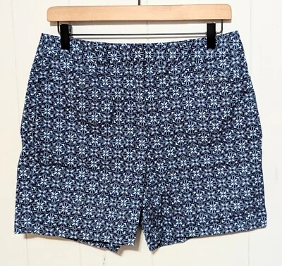 Шорты женские Lands End 6 синие с цветочным узором китайская средняя посадка для прогулок походов на открытом воздухе - Изображение 1 из 4
