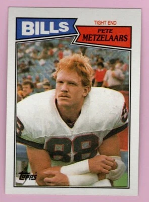1987 Topps Football #366 Pete Metzelaars Buffalo Bills Tight End - Image 1 of 2