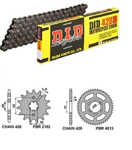 KIT TRASMISSIONE YAMAHA YZF 125 R CORONA 48 PIGNONE 14 CATENA DID 428D MOTO - Foto 1 di 6