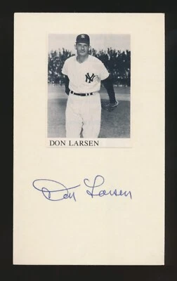 DON LARSEN (1953-1967 Yankees, Giants) -Autographed 3x5 Index (d.2020) *TOUGH - Image 1 of 2