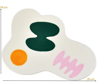 Abstract Ceramics Tray  Hors d'oeuvres Platter Que Rico Multi Colour Handpainted - Image 1 of 4