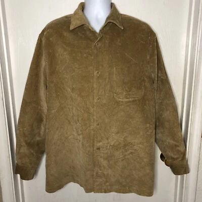 Chaqueta informal Faconnable para hombre talla L pana cuero genuino abrigo deportivo tostado Foto 1 de 4